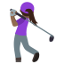 🏌🏾‍♀️ woman golfing: medium-dark skin tone display on JoyPixels